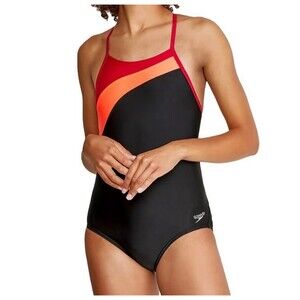 Speedo Colorblock Flyer One-Piece Swimsuit Size 8 New With Tags